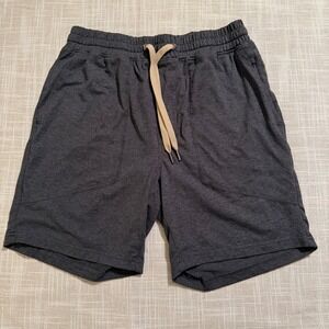 Right of Way Mens Charcoal Heather Athletic Performance Shorts Small Drawstring